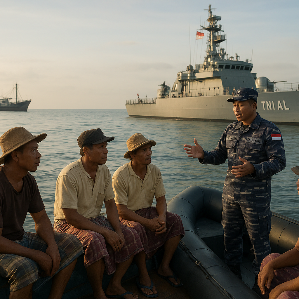 TNI AL Bantu Mediasi Konflik Perbatasan Laut Nelayan Tradisional di Selat Malaka
