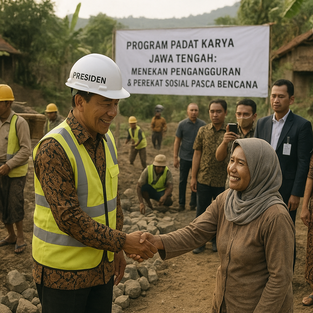 Presiden Tinjau Proyek Padat Karya untuk Tekan Pengangguran dan Perekat Sosial