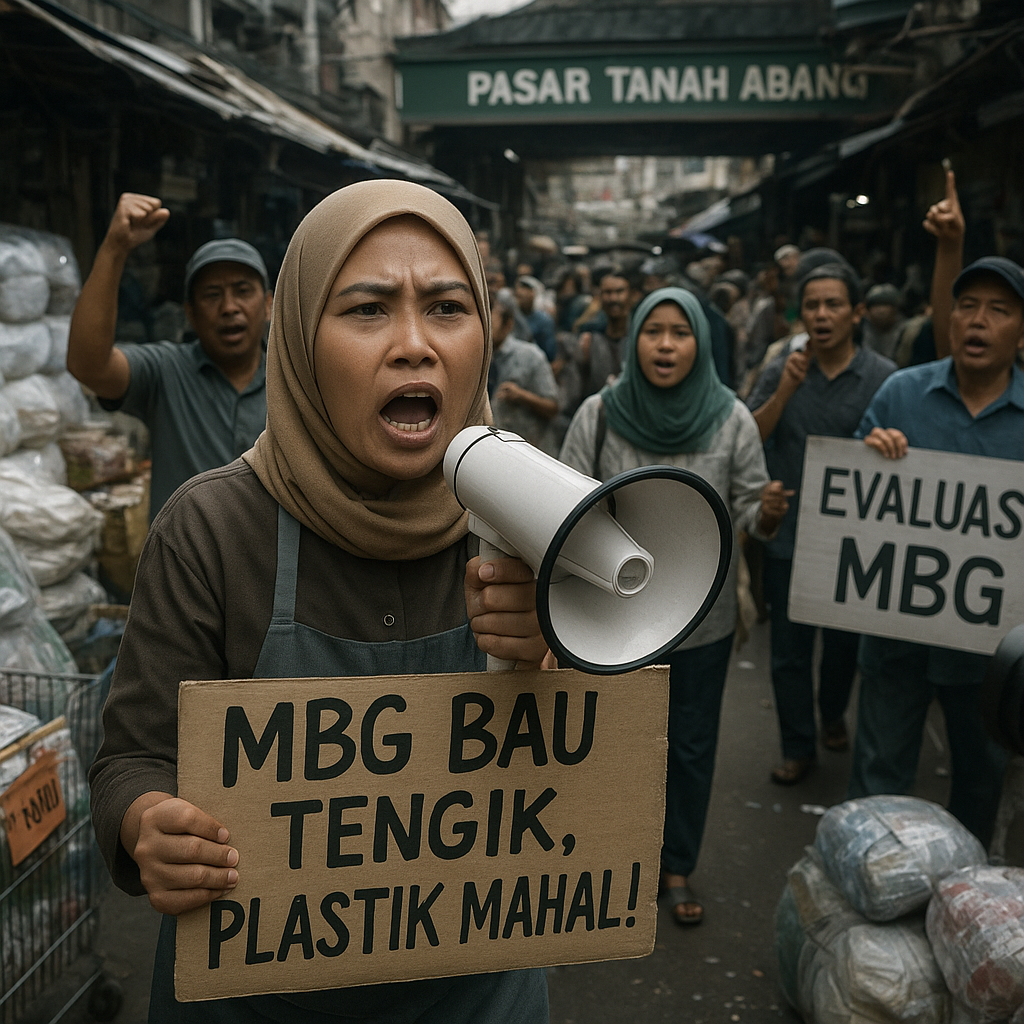 MBG Bau Tengik, Plastik Mahal! Jeritan Pedagang Tanah Abang di Tengah Demo BGN