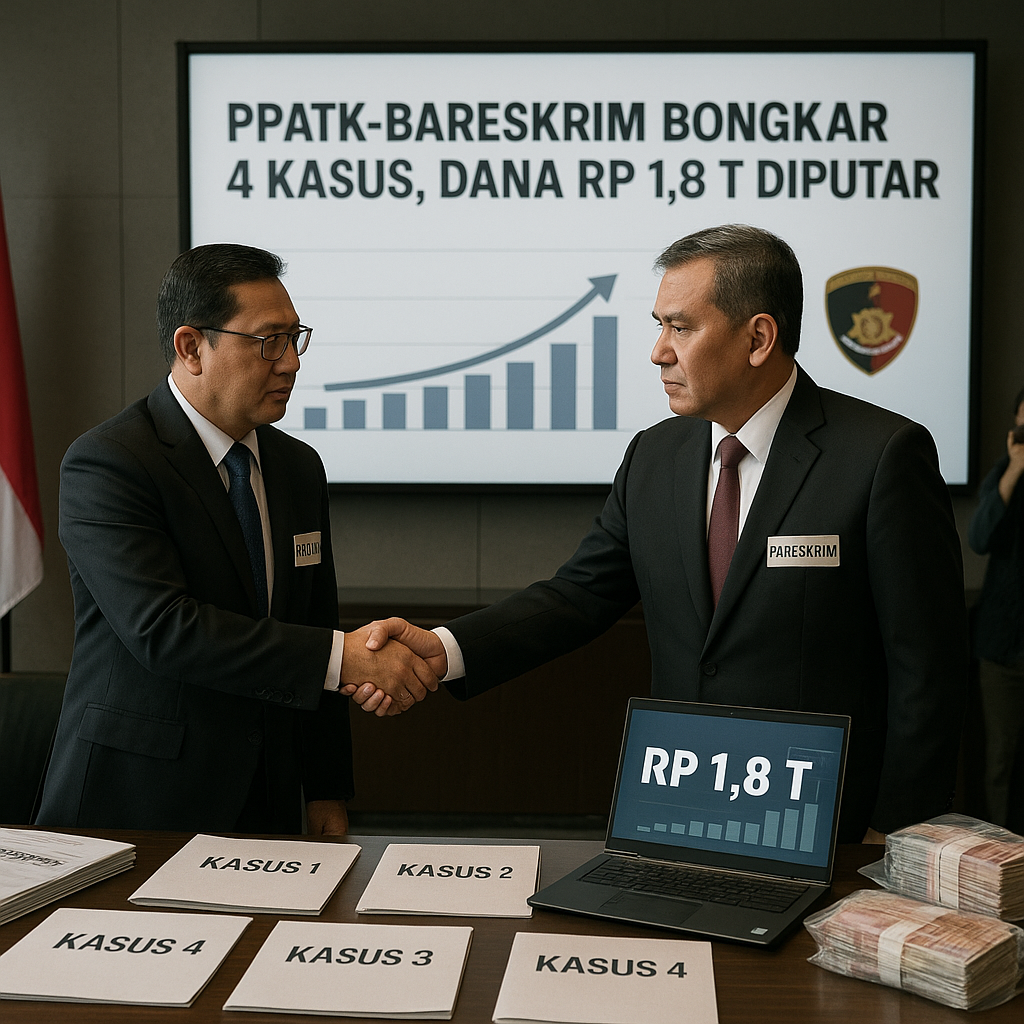 PPATK-Bareskrim Bongkar 4 Kasus, Dana Rp 1,8 T Diputar