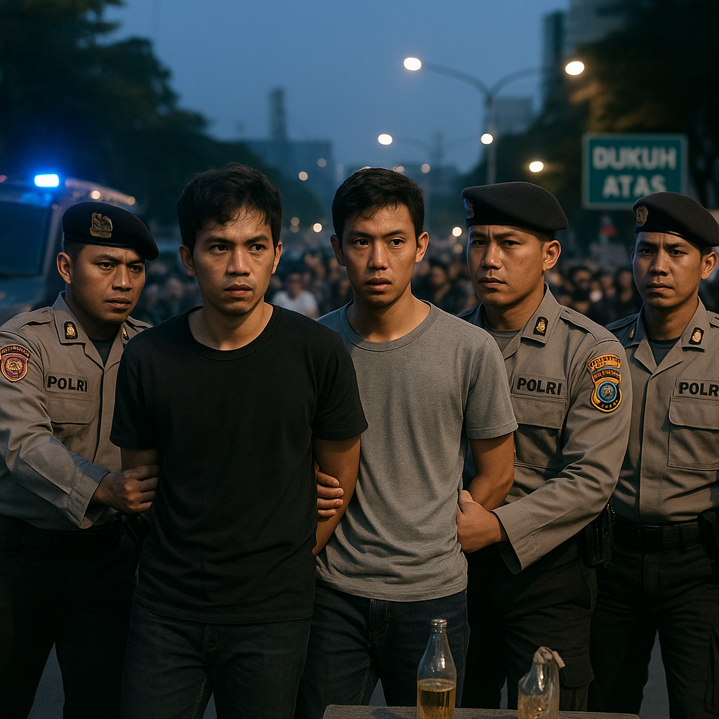 Polisi Tangkap Dua Terduga Penyusup Bawa Molotov di Sekitar Lokasi Aksi Mahasiswa