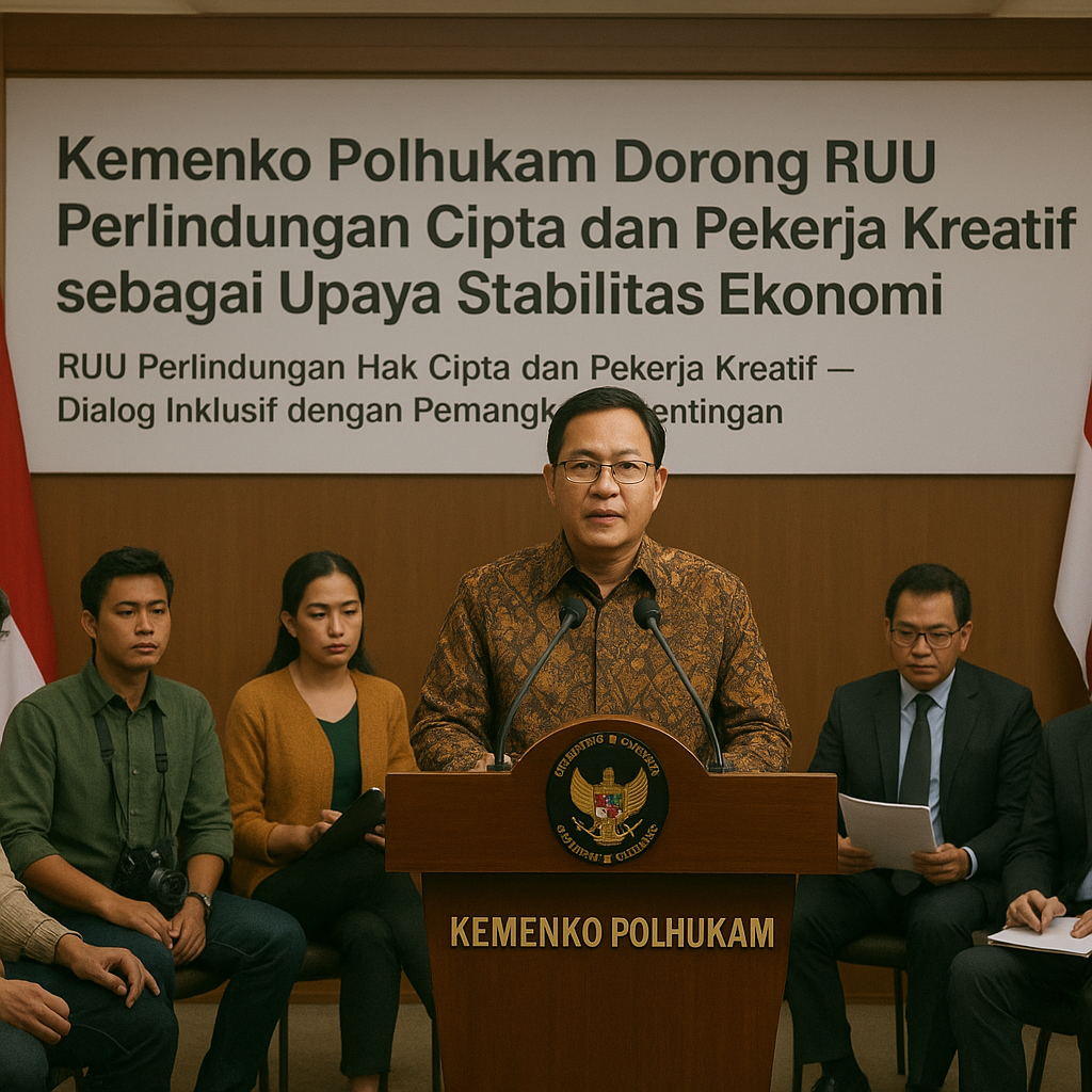 Kemenko Polhukam Dorong RUU Perlindungan Cipta dan Pekerja Kreatif sebagai Upaya Stabilitas Ekonomi