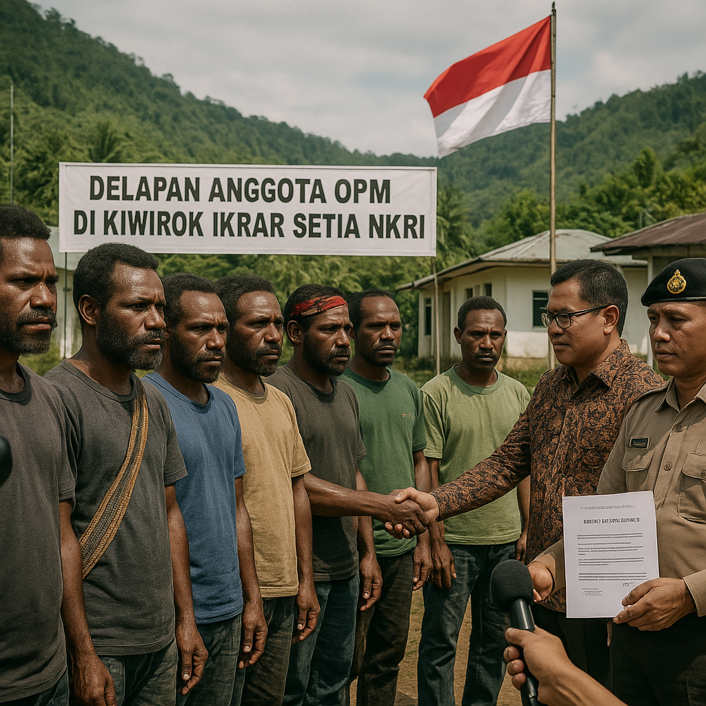 Delapan Anggota OPM di Kiwirok Ikrar Setia NKRI, Babak Baru Perdamaian Papua Mulai Terbuka