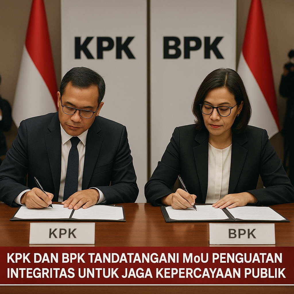 KPK dan BPK Tandatangani MoU Penguatan Integritas untuk Jaga Kepercayaan Publik