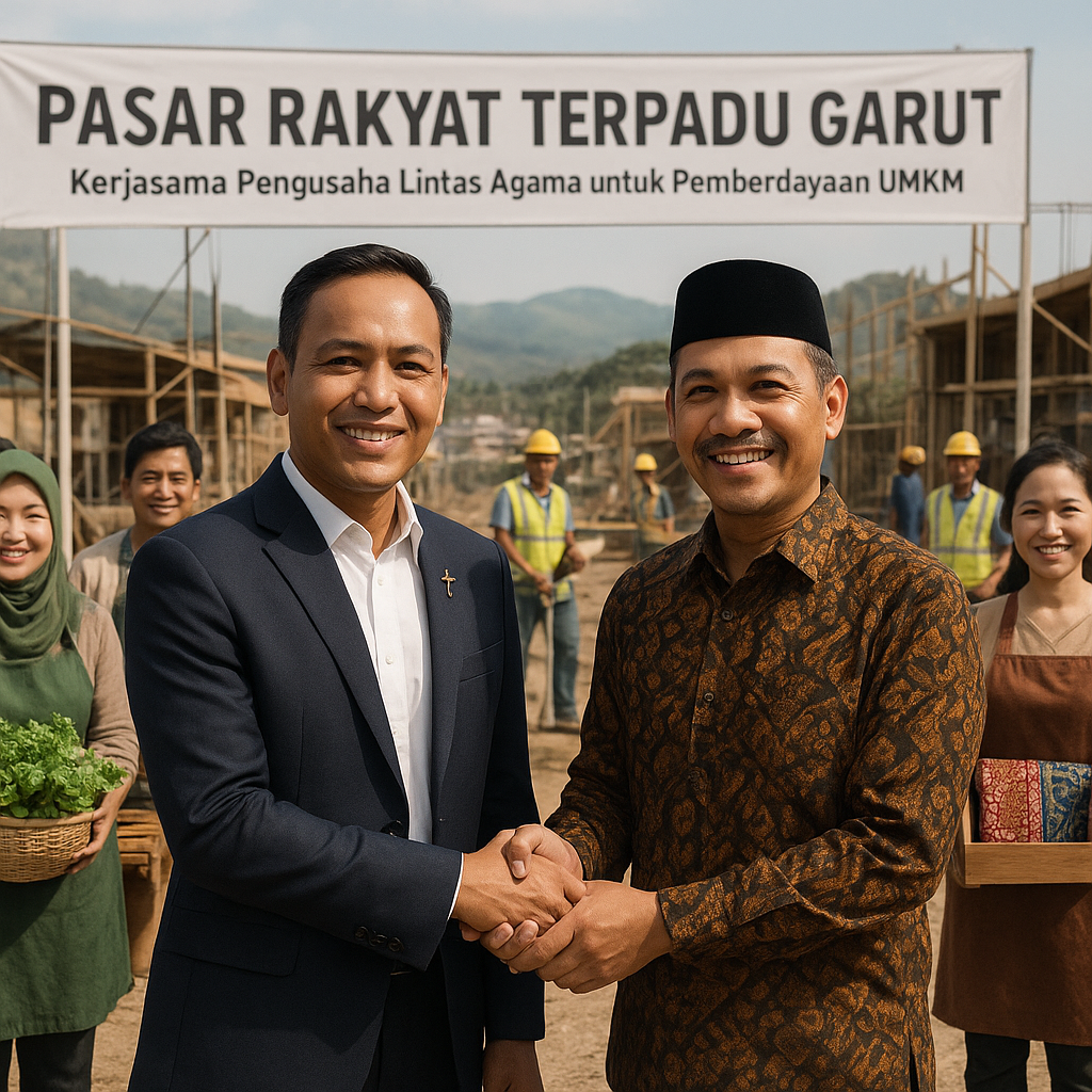 Pengusaha Nasrani dan Muslim Garut Gandengan Tangan Bangun Pasar Rakyat