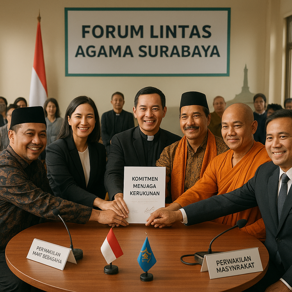 Forum Lintas Agama di Surabaya Sepakat Jaga Kerukunan di Tengah Perbedaan Pandangan Politik