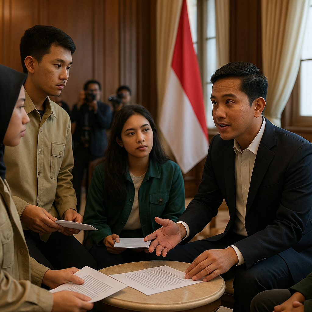 Gibran saat Temui Perwakilan Mahasiswa di Istana Wapres: Saya Sadar Masih Banyak Minus-minusnya