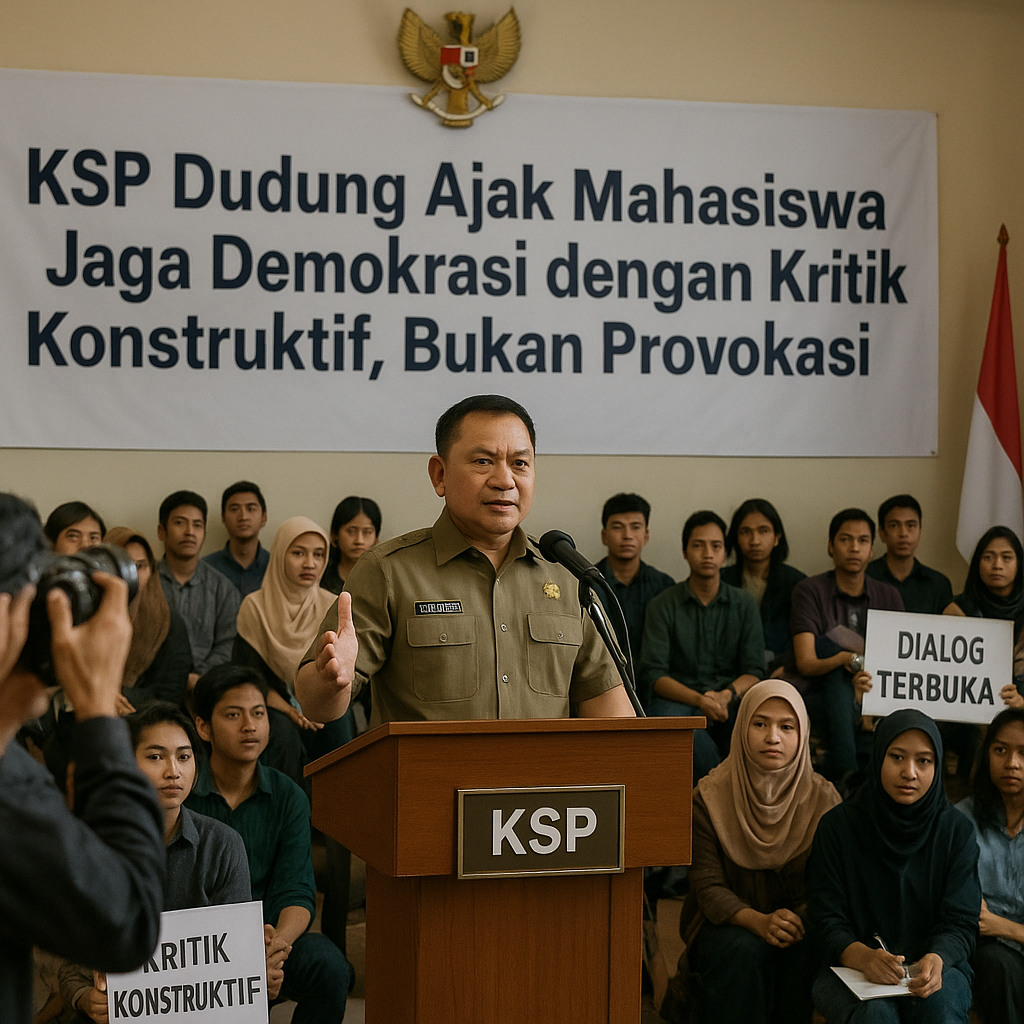 KSP Dudung Ajak Mahasiswa Jaga Demokrasi dengan Kritik Konstruktif, Bukan Provokasi