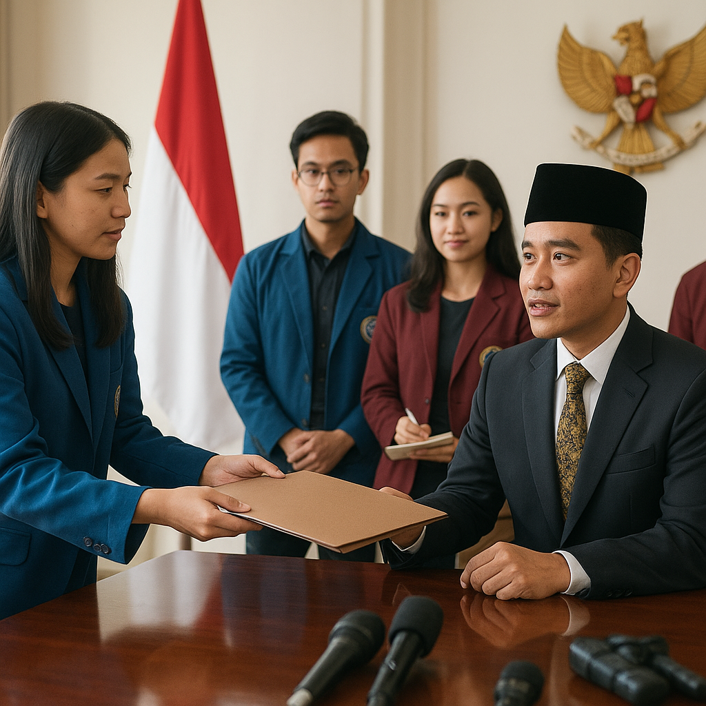 Mahasiswa Serahkan Tuntutan Langsung kepada Wapres Gibran dalam Dialog di Istana