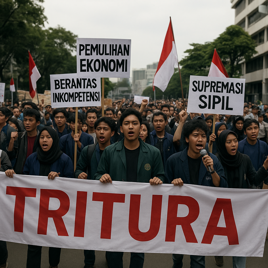 Mahasiswa Trisakti dan Berbagai Elemen Gelar Unjuk Rasa, Suarakan Tuntutan 'Tritura'