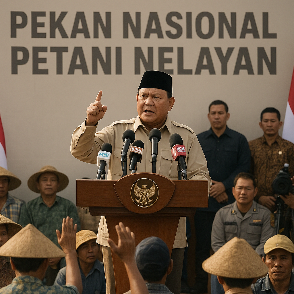 Pidato Prabowo di Pekan Nasional Petani Nelayan: Hati-hati, Siapa yang Bayar Demo Gue Tahu