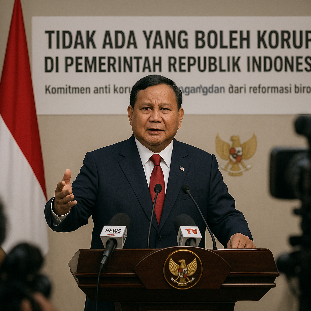 Prabowo: Tidak Ada yang Boleh Korupsi di Pemerintah Republik Indonesia