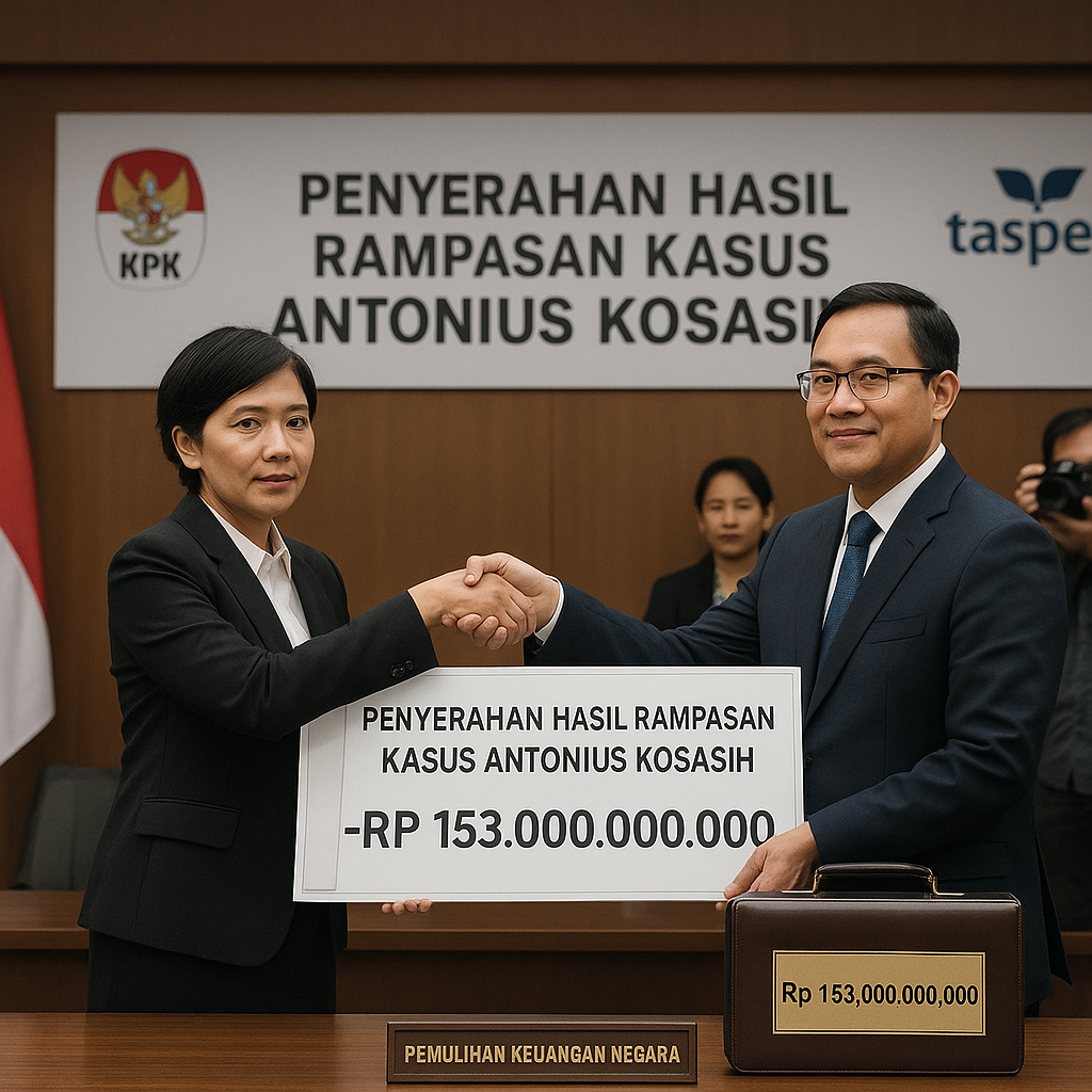 KPK Serahkan Uang Rp 153 M ke PT Taspen Hasil Rampasan Kasus Antonius Kosasih