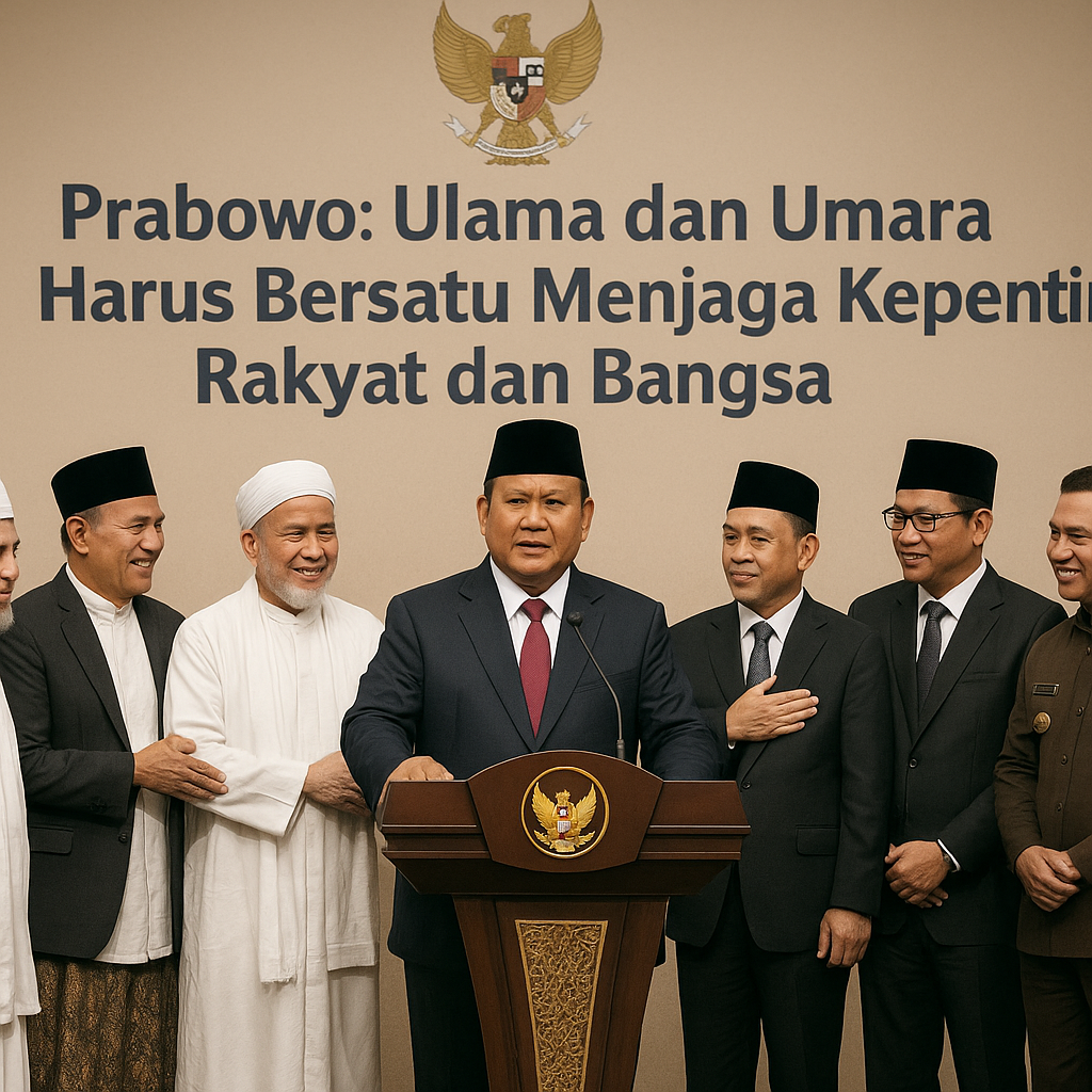 Prabowo: Ulama dan Umara Harus Bersatu Menjaga Kepentingan Rakyat dan Bangsa