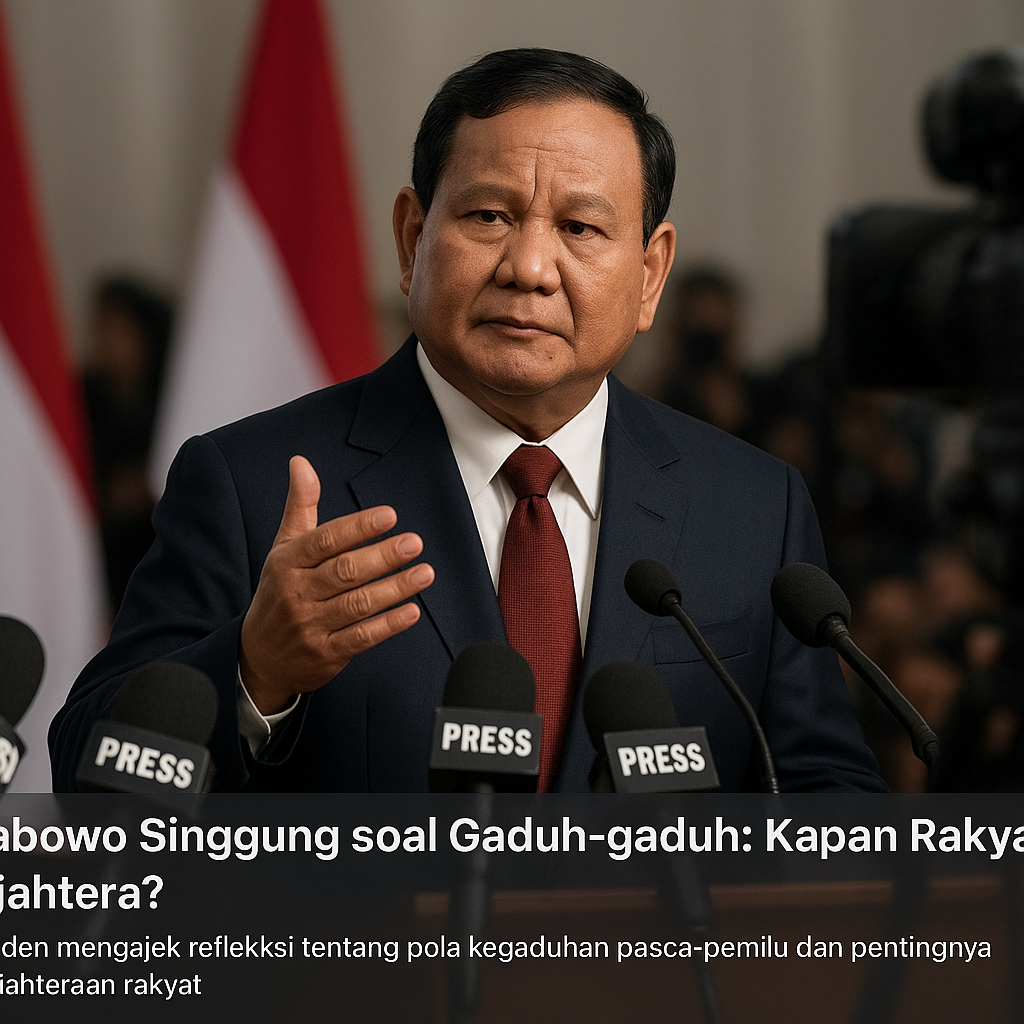 Prabowo Singgung soal Gaduh-gaduh: Kapan Rakyat Sejahtera?