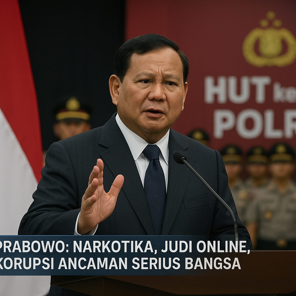 Prabowo: Narkotika, Judi Online, Korupsi Ancaman Serius Bangsa