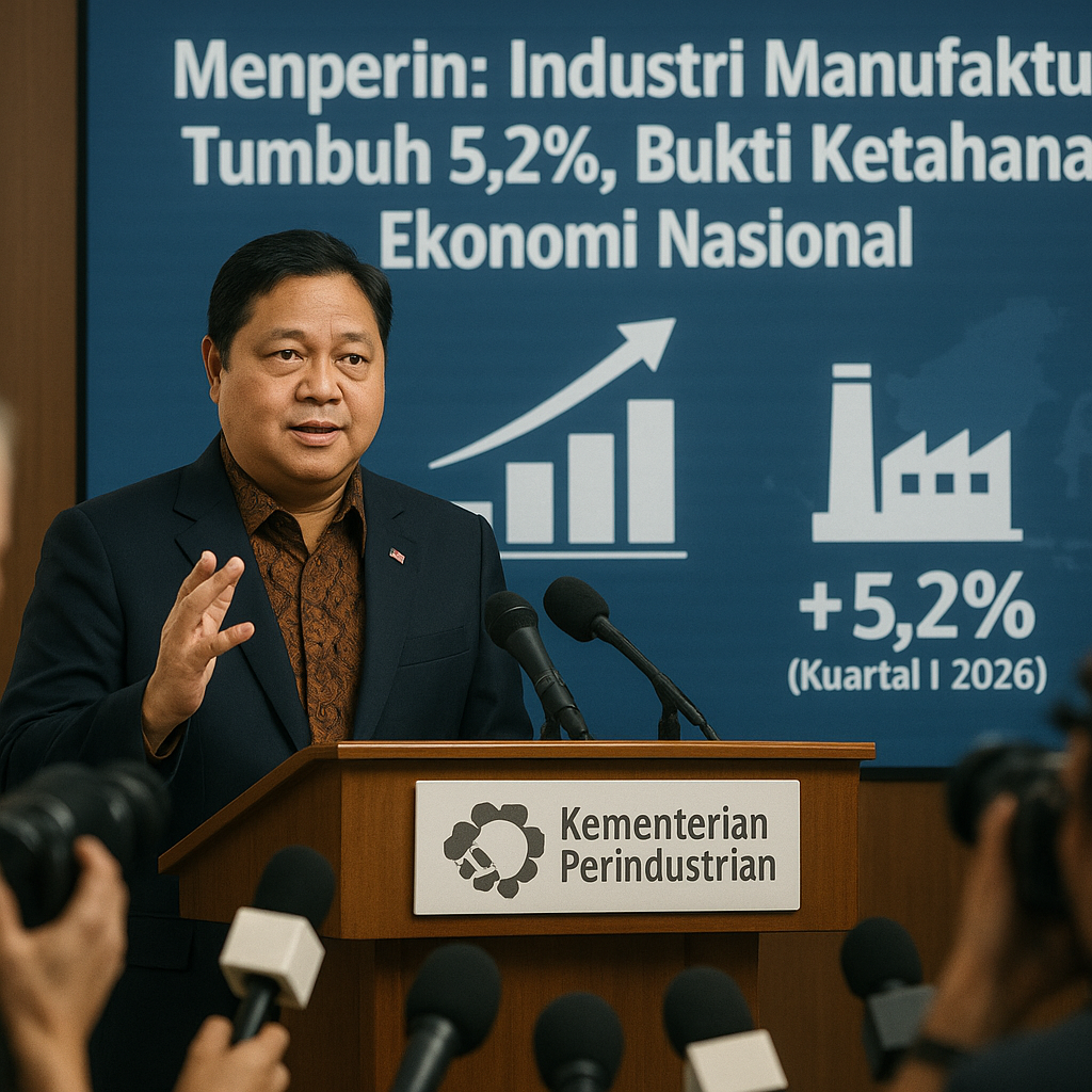 Menperin: Industri Manufaktur Tumbuh 5,2%, Bukti Ketahanan Ekonomi Nasional